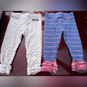 Matilda Jane White Polka Dot and Blue Striped Leggings